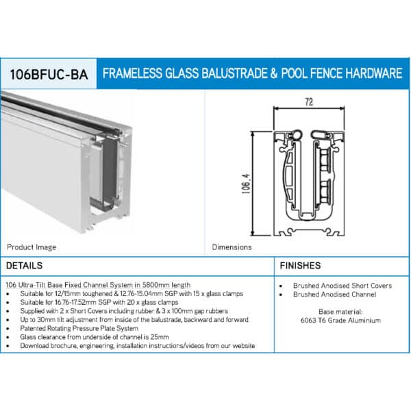 Modern 106 Ultra-Tilt SGP Base Fixed Channel