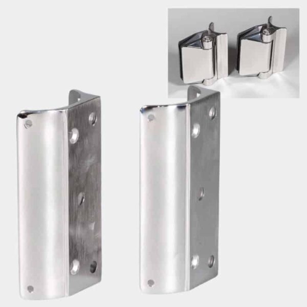 Polaris 125 Series Glass to Round Post Hinge Set (125PRP)