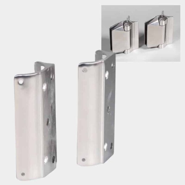 Polaris 125 Series Glass to Round Post Hinge Set (125PRP)