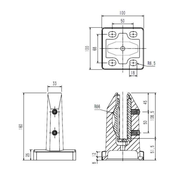 Modern Ultra-Tilt SGP Base Fixed Spigot (160BFUS)