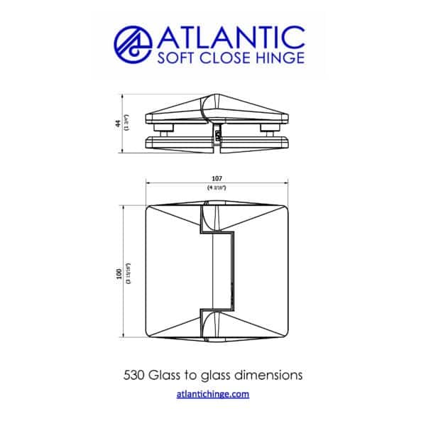 Atlantic 530 Glass to Glass Hinge Set (530GG)