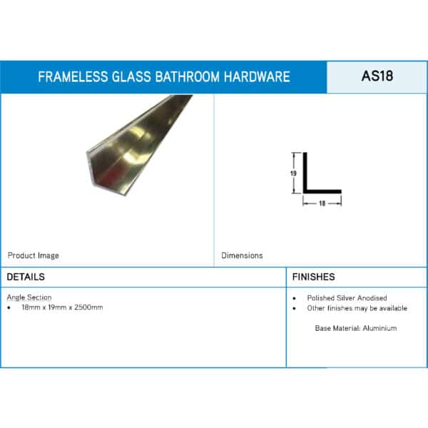 Modern Aluminium Shower Angle Section (AS18)