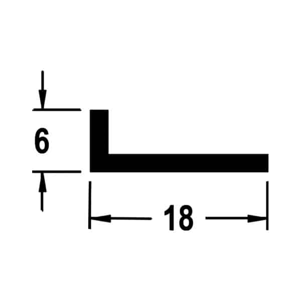 Modern Aluminium Angle Section in Polished Gold (AS6 G)