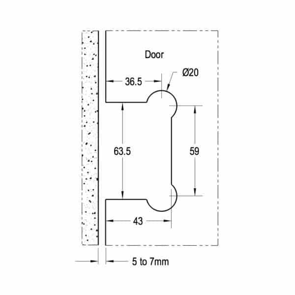 Crest 90° Polished Chrome Glass to Wall Heavyweight Shower Hinge (CH1-L C)