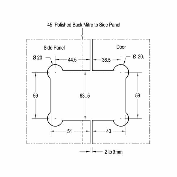 Crest 135° Glass to Glass Heavyweight Shower Hinge (CH2-135 C)