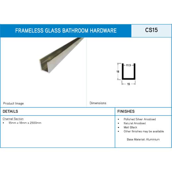 Modern Aluminium Channel Section (CS15)