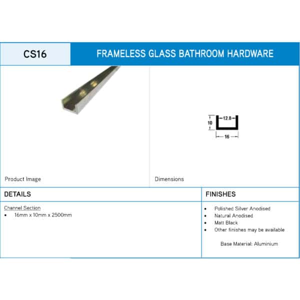 Modern Aluminium Channel Section (CS16)
