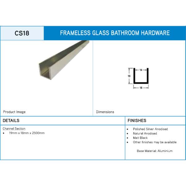 Modern Aluminium Channel Section (CS18)