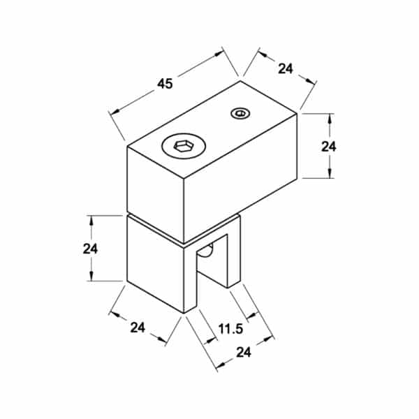 Modern Adjustable Glass Connector (CTLSB-AC)