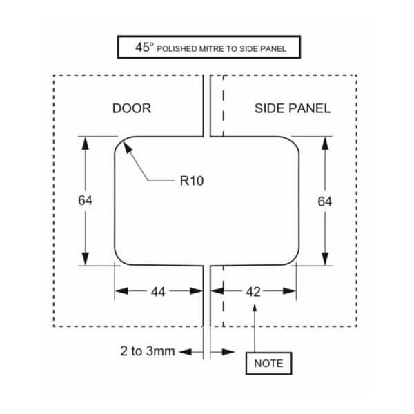 Modern/Elite 135° Adjustable Glass to Glass Heavyweight Shower Hinge (MF2-135-USET/ES2.135 "U SET")