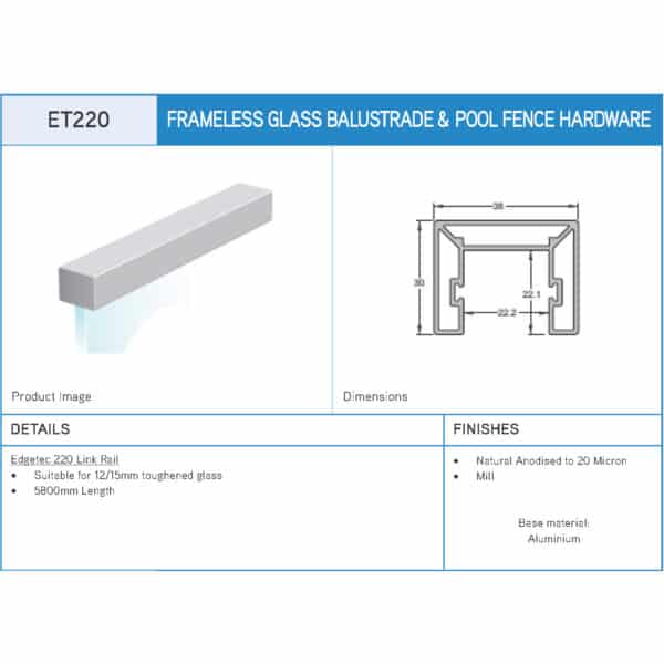 Juralco Edgetec 220 Link Rail (ET220)