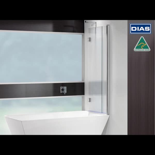 DIAS Freestyle Dual Panel Square Bath Screen (Bright Natural Finish)