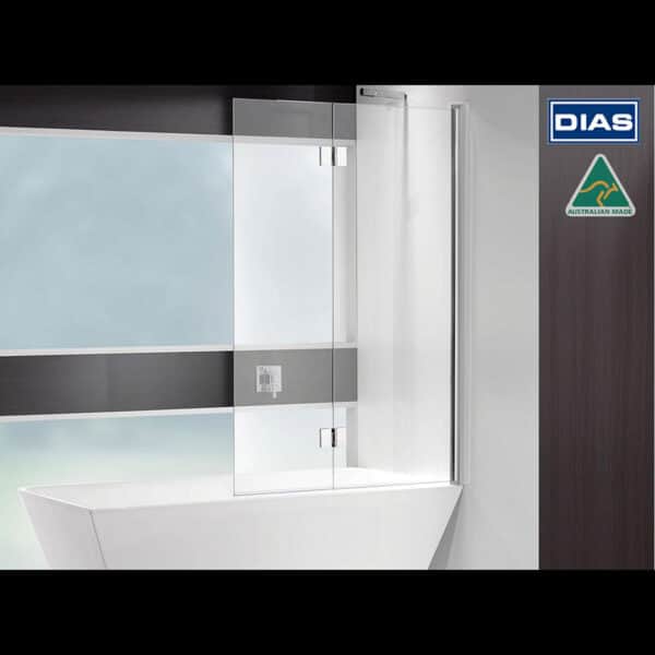 DIAS Freestyle Dual Panel Square Bath Screen (Bright Natural Finish)