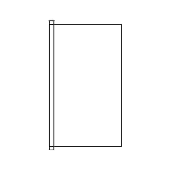 DIAS Freestyle Single Panel Square Bath Screen (Bright Natural Finish)