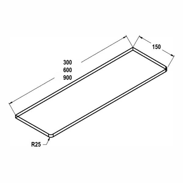 Modern Straight Glass Shelf (GS-RECTO)