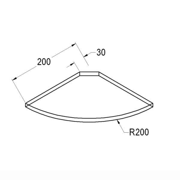 Modern Radius Glass Corner Shelf (GS)