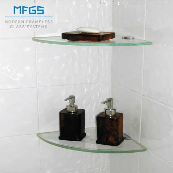 Modern Radius Glass Corner Shelf (GS)