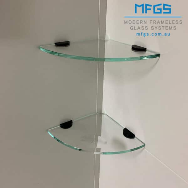 Modern Radius Glass Corner Shelf (GS)