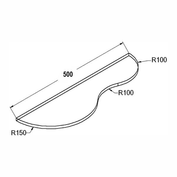 Modern Wave Glass Shelf