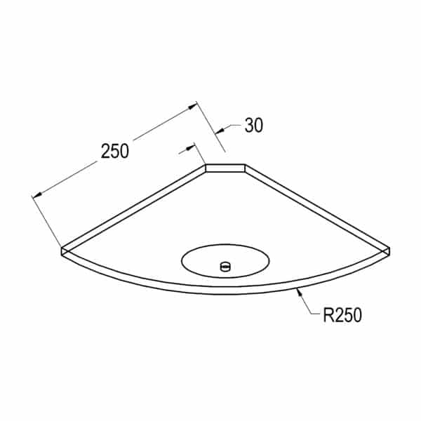 Modern Radius Glass Corner Soap Shelf (GSS...)