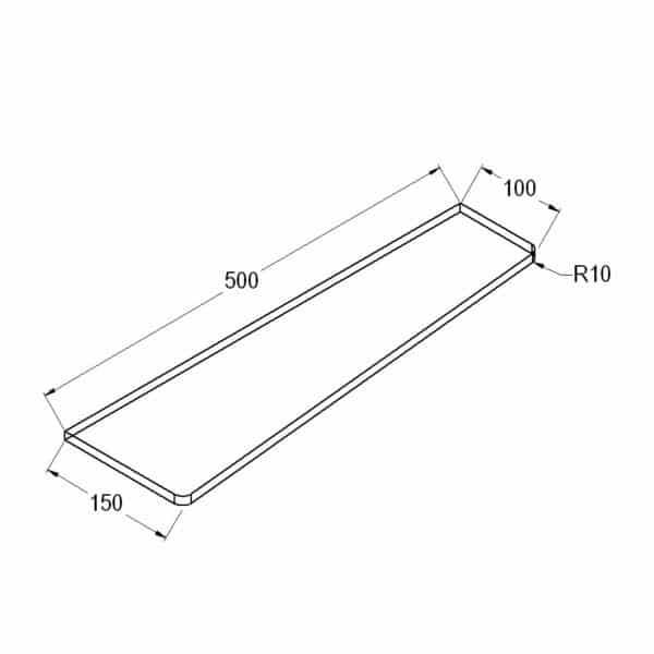 Modern Tapered Glass Shelf