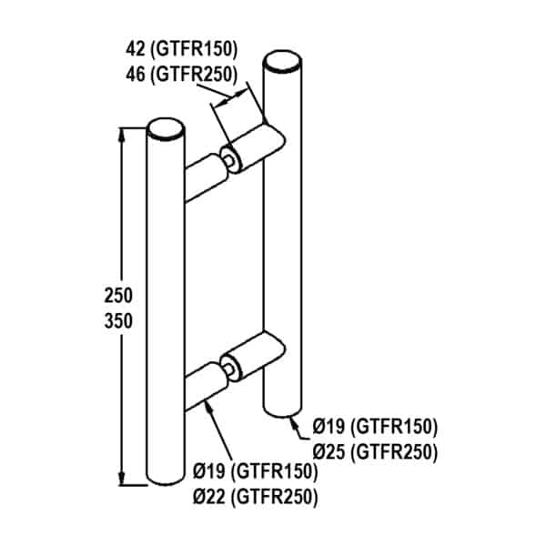 Modern Fineline Round Pull Handle Set (GTFR...)