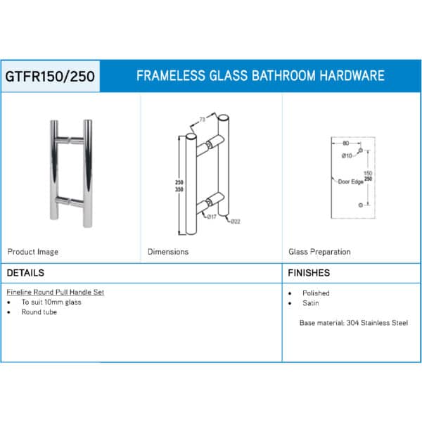 Modern Fineline Round Pull Handle Set (GTFR...)