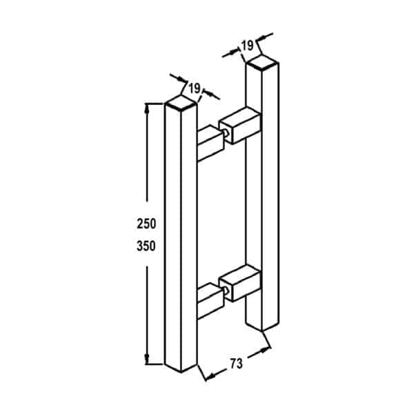 Modern Fineline Square Pull Handle Set (GTFS...)