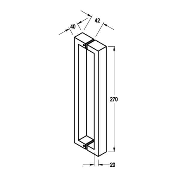 Modern Rectangular Pull Handle Set (GTRA250)