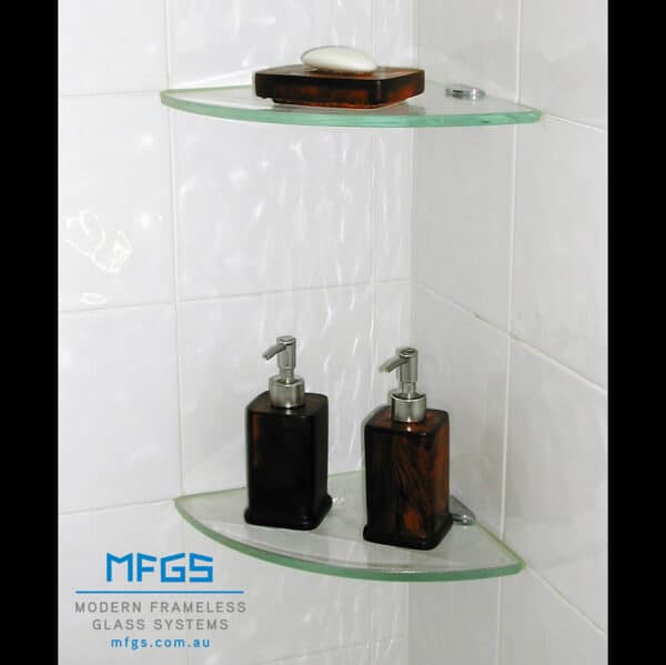 Modern/Elite Half Round Glass Shelf Bracket for 6/8/10/12/15mm Glass (MB/SB)