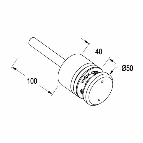 Modern Ø50mm Adjustable Glass Anchor (MB50x40-50/S2)