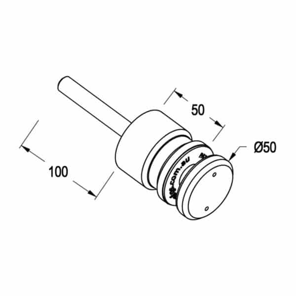 Modern Ø50mm Adjustable Glass Anchor (MB50x40-50/S2)