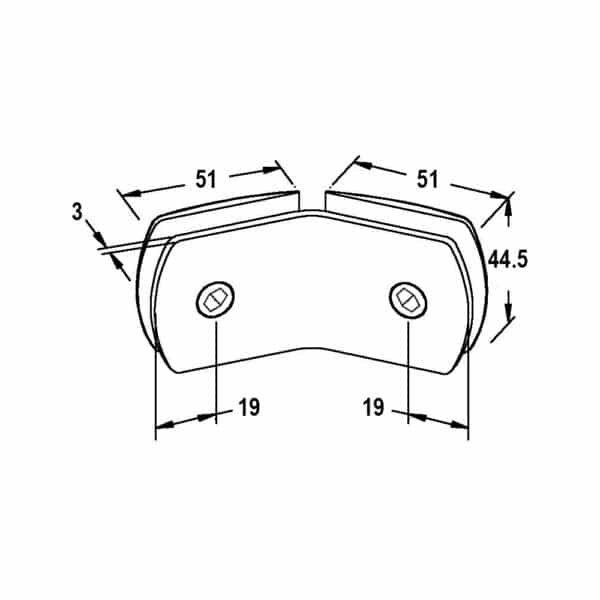 Polished Chrome 135° Crest Glass to Glass Shower Bracket