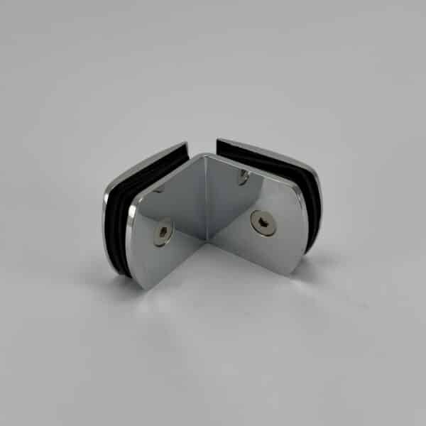 Polished Chrome 90° Crest Glass to Glass Shower Bracket