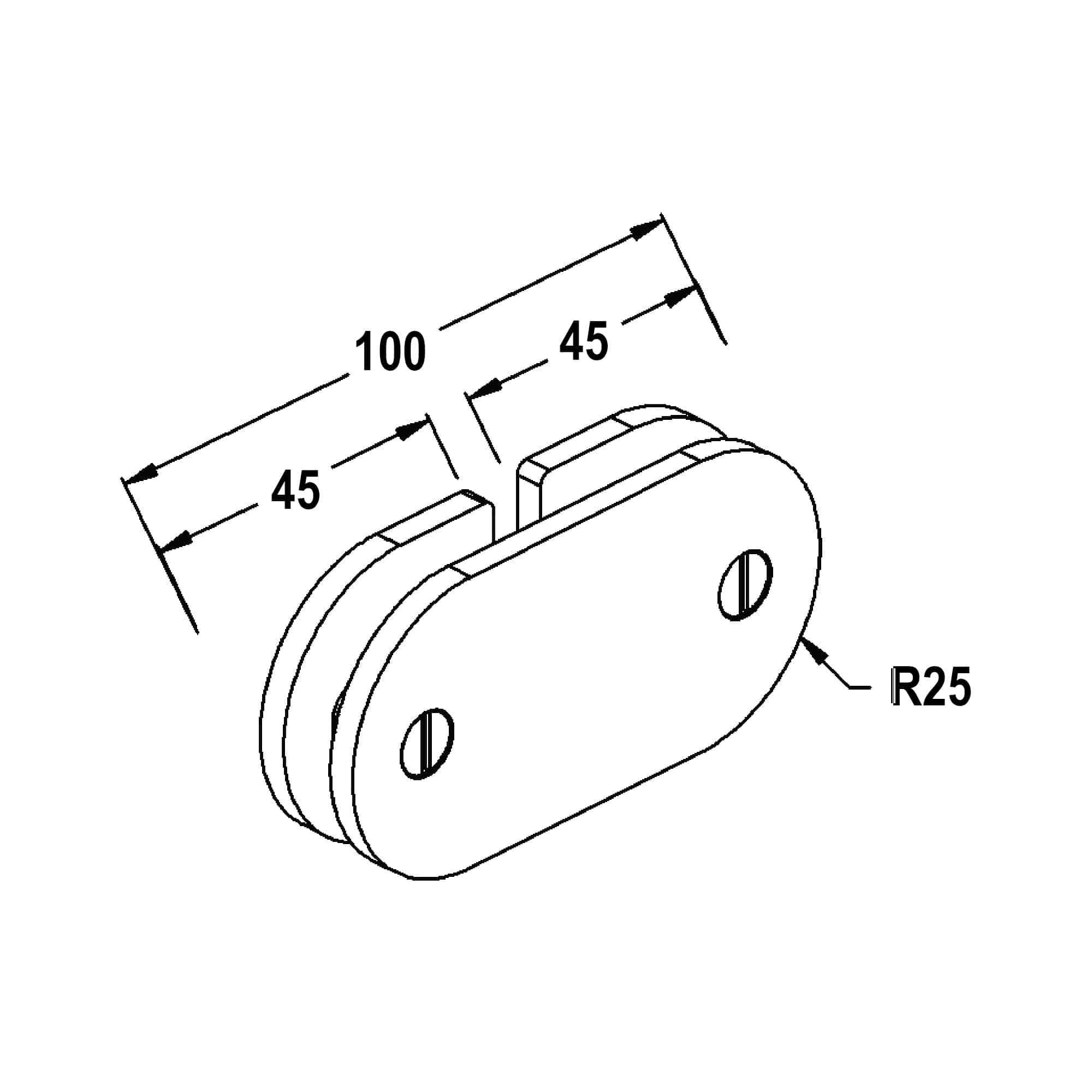 Modern 180° Round Glass to Glass Shower Bracket (MBR180D) - Image 2