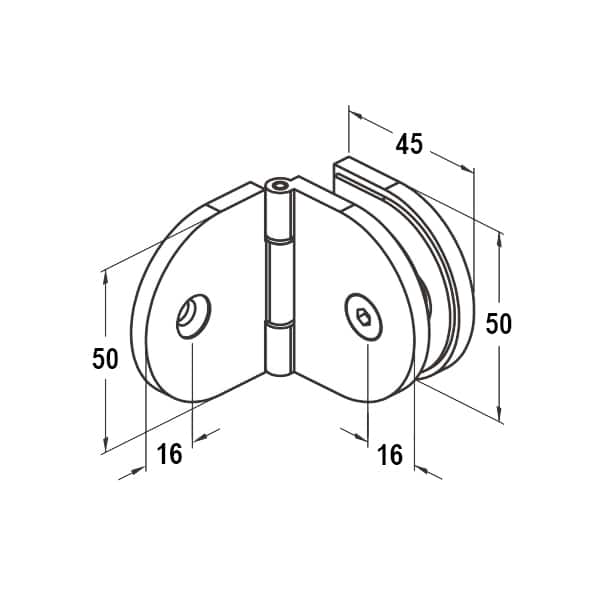 Modern 90° Round Adjustable Glass to Wall Shower Bracket (MBR90-A) - Image 2
