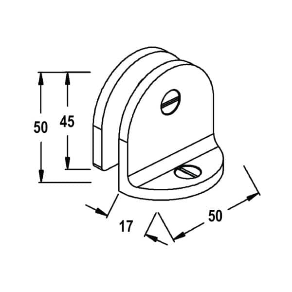 Modern/Elite 90° Round Glass to Wall/Floor Shower Bracket (MBR90SF/SB50.C2)