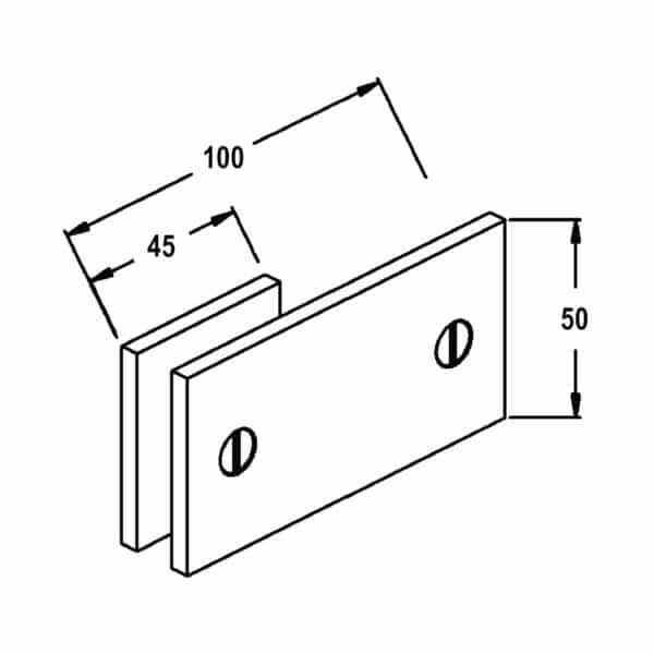 Modern/Elite 180° Square Glass to Wall Shower Bracket (MBS180/SB180.SQ)