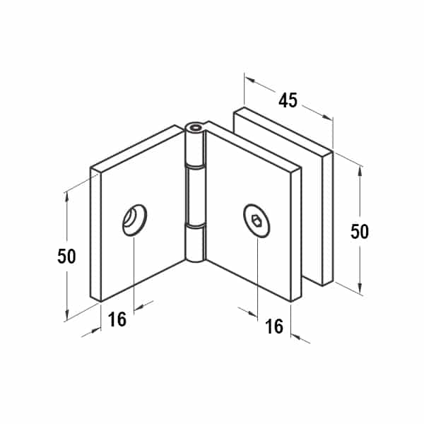 Modern 90° Square Adjustable Glass to Wall Shower Bracket (MBS90-A) - Image 2