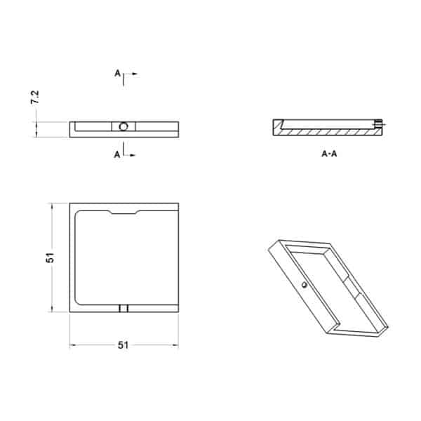 Modern 90° Square Hybrid Adjustable Glass to Wall / Floor Shower Bracket (MBS90-H)