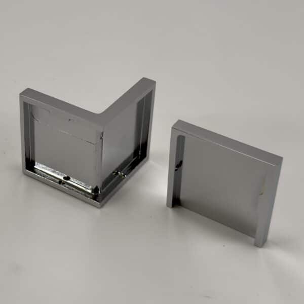 Modern 90° Square Hybrid Adjustable Glass to Wall / Floor Shower Bracket (MBS90-H)