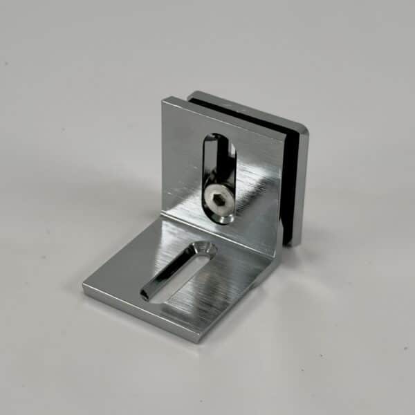 Modern 90° Square Hybrid Adjustable Glass to Wall / Floor Shower Bracket (MBS90-H)