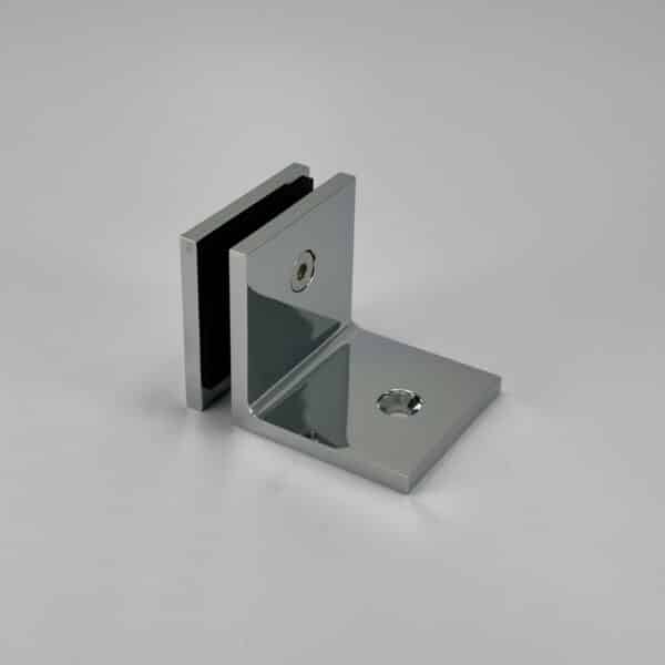 Modern 90° Square Glass to Wall Shower Bracket with extended backplate (MBS90-X)