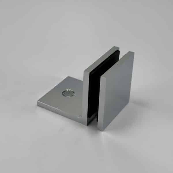 Modern 90° Square Glass to Wall Shower Bracket with extended backplate (MBS90-X)