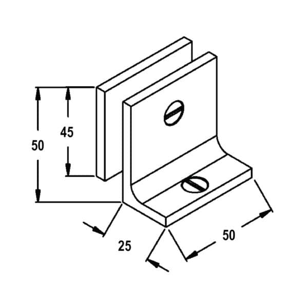 Modern/Elite 90° Square Glass to Floor Shower Bracket (MBS90SF/SB50.C2.SQ)