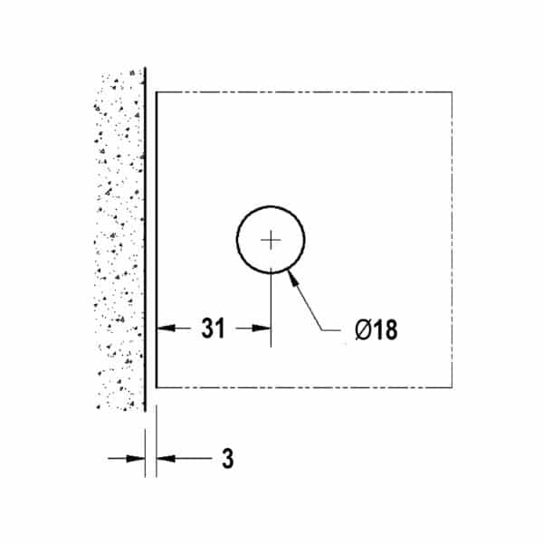 Modern/Elite 90° Square Glass to Floor Shower Bracket (MBS90SF/SB50.C2.SQ)