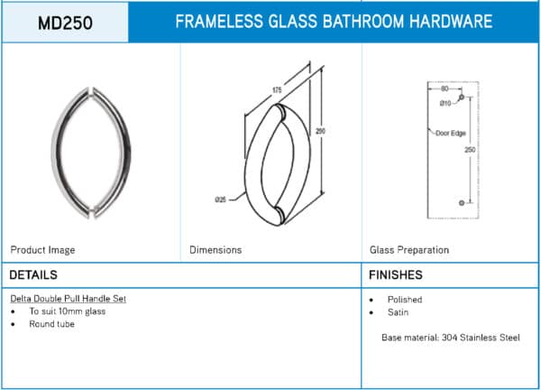 Modern Delta Double Pull Handle Set (MD250)