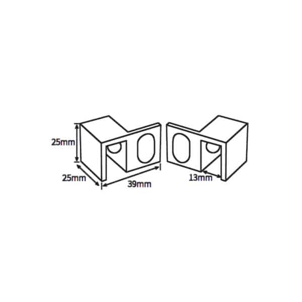Modern 90° Square Glass Mounted Shower Door Stop (MDSG90R)