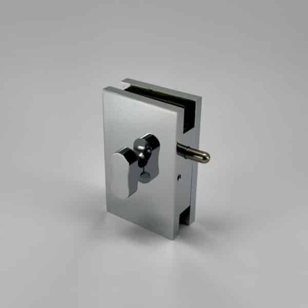Modern Square Glass to Wall Pivot Door Privacy Latch (MFPL1)