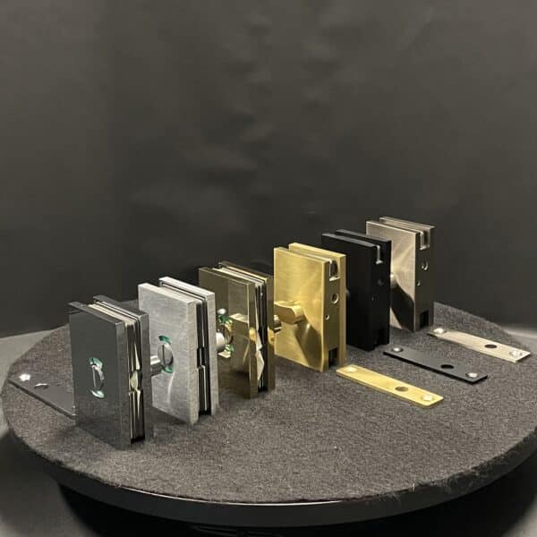 Modern Square Glass to Wall Pivot Door Privacy Latch (MFPL1)